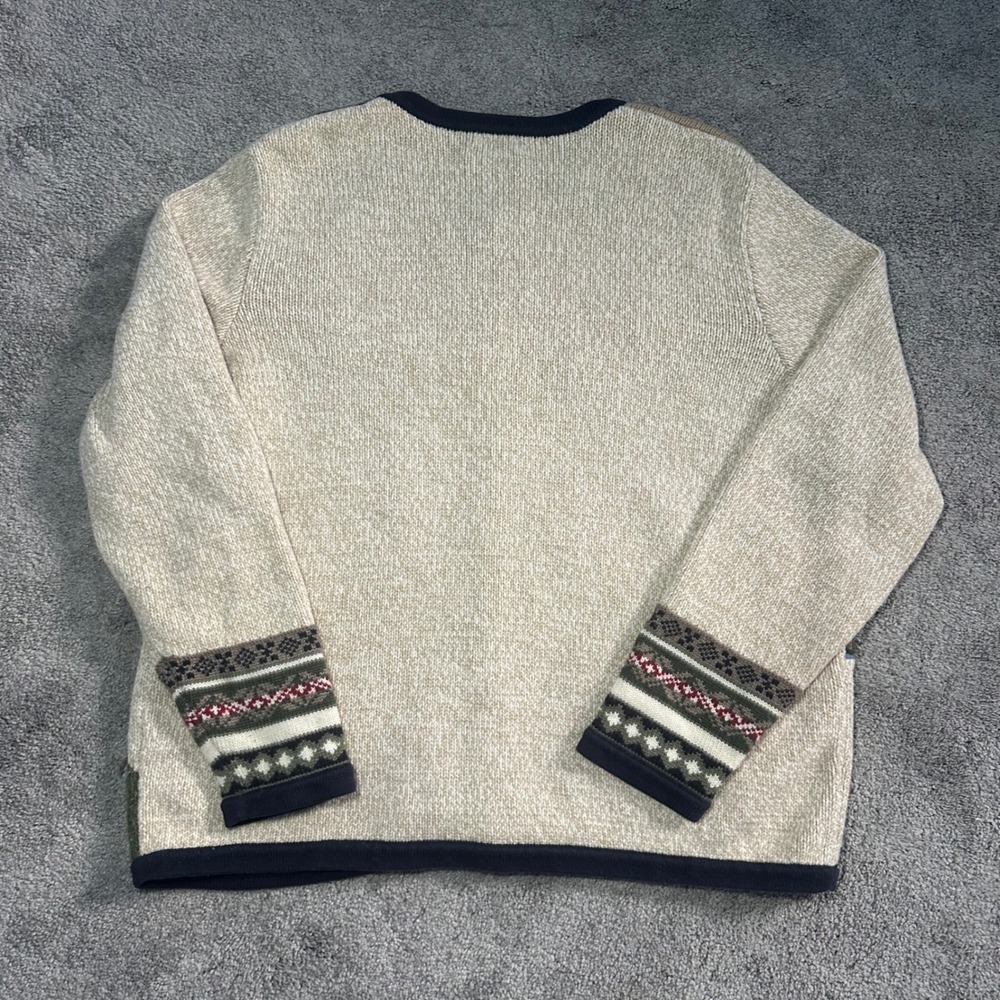 Northern Reflections Cardigan Sweater Womens L Large Multicolor Winter Patchwork - Picture 8 of 12